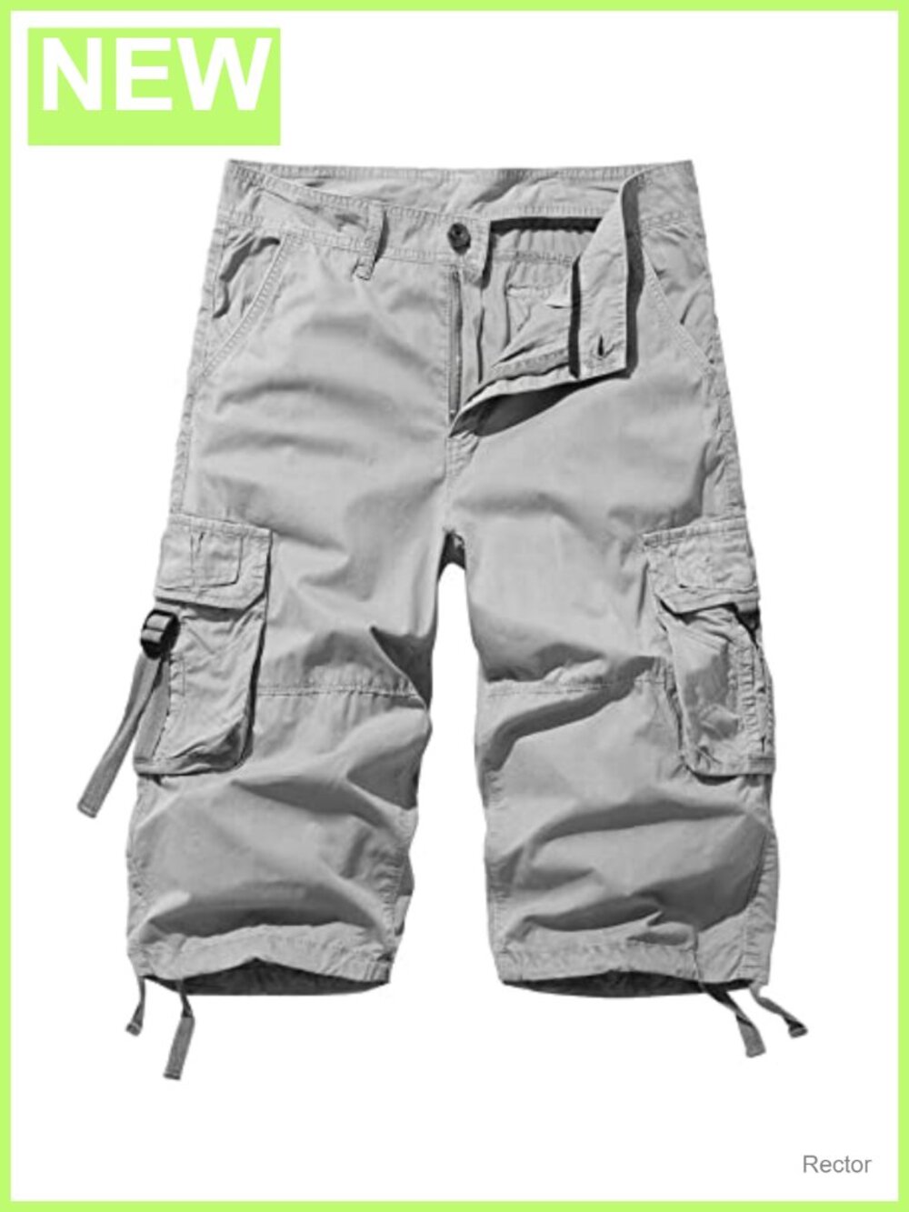 Men's 100% Cotton Cargo Shorts Relaxed Fit Below Knee 14" Inseam Multi-Pocket